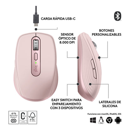 Combo Logitech Teclado Mx Keys Mini + Mouse Mx Anywhere 3s