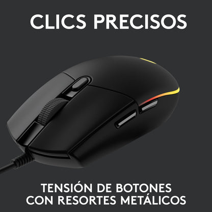 Mouse Gamer Logitech G203 RGB LIGHTSYNC, 6 Botones 8.000 DPI - Negro + Auriculares Gamer Logitech G335 con Cable y Micrófono para PC, Xbox, Playstation - Negro