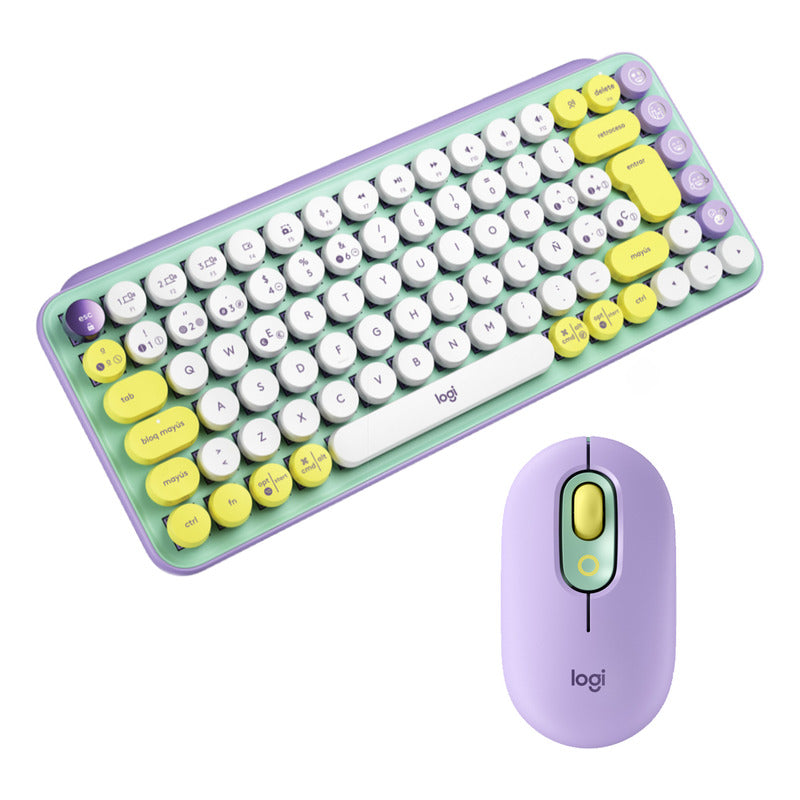 Combo Inalámbrico Logitech Pop Keys + Pop Mouse Daydream