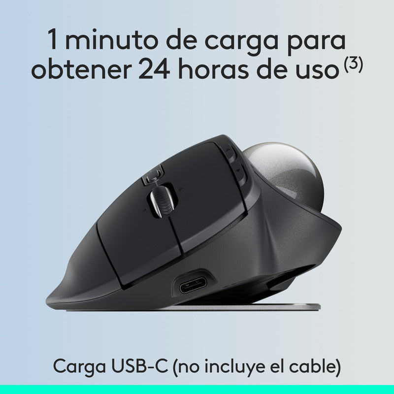 Mouse Trackball Avanzado Logitech MX Ergo S, Inalámbrico Bluetooth/Bolt