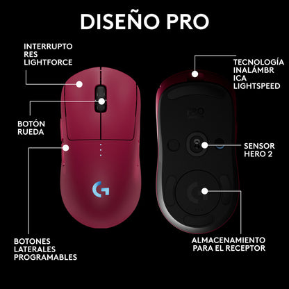 Mouse Gamer Inalámbrico Logitech G Pro 2 Lightspeed, Magenta