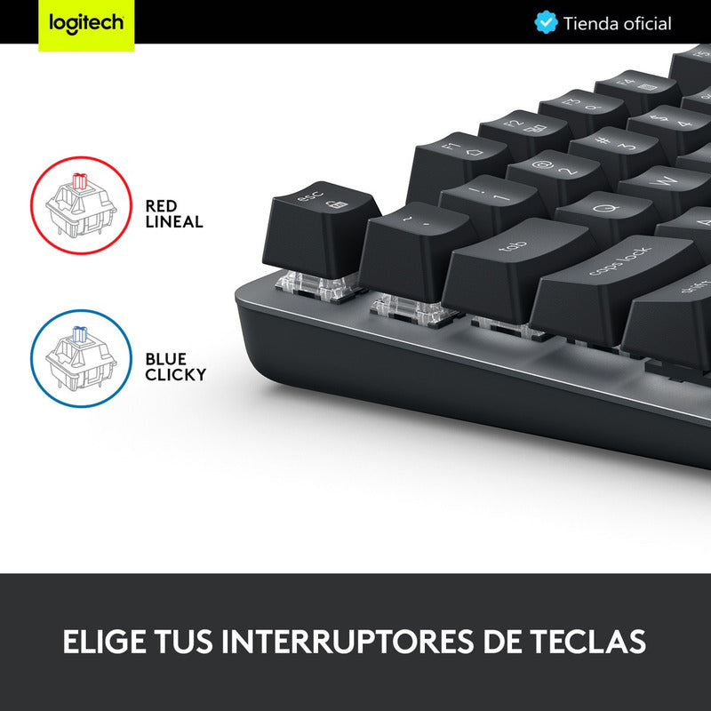 Teclado Mecánico Logitech K835 Tkl Con Switch Rojo / Inglés