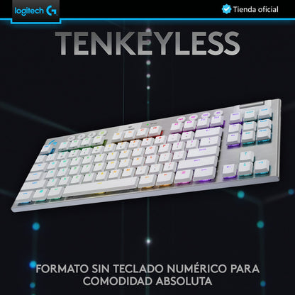 Logitech G915 Tkl, Teclado Gamer Mecánico Inalámbrico, Wht