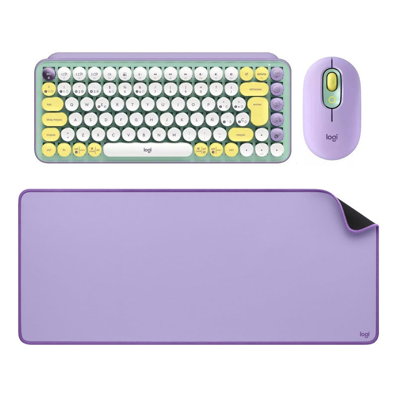 Combo Logitech Pop Keys + Pop Mouse Daydream + Desk Mat
