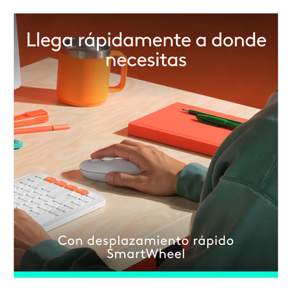 Combo Teclado Y Mouse Bluetooth, Logitech Pop Icon, Blanco