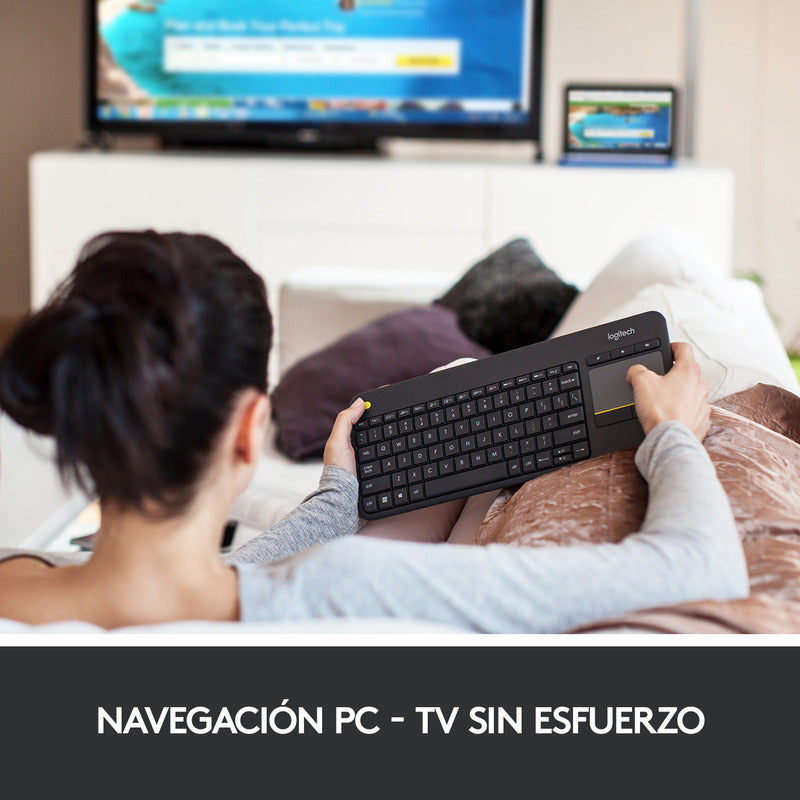 Teclado + Touch Logitech K400 Plus Inalámbrico Pc Android Tv