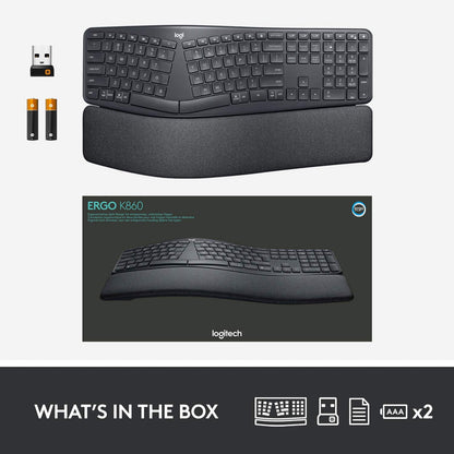 Teclado Dividido Ergonómico Inalámbrico Logitech Ergo K860