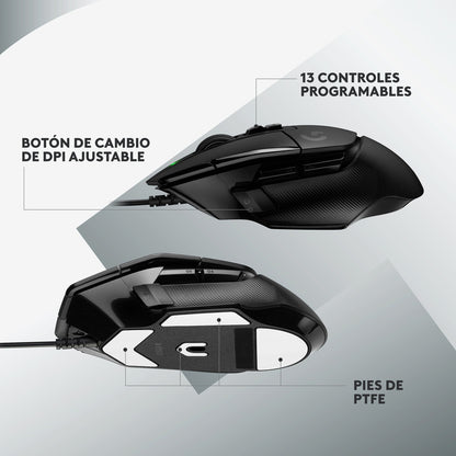 Mouse Gamer Logitech G502 X, Switches Lightforce / Hero 25k