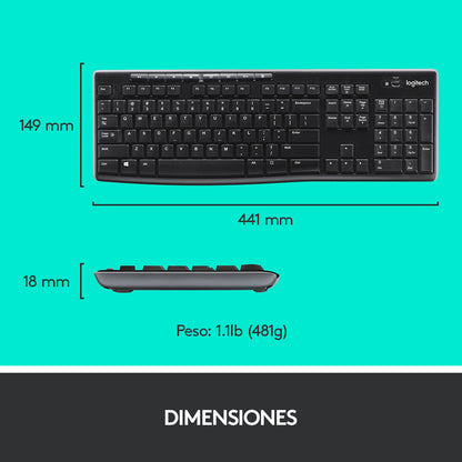 Combo Inalámbrico Logitech Mk270, Teclado Multimedia Y Mouse