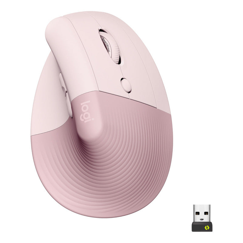MOUSE LOGITECH LIFT VERTICAL - ERGONOMICO - INALAMBRICO - BLUETOOTH - 6 BOTONES - USB - ROSA