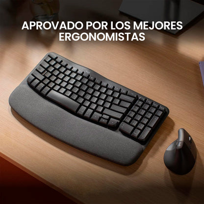 Teclado Ergonómico Inalámbrico Bluetooth Logitech Wave Keys