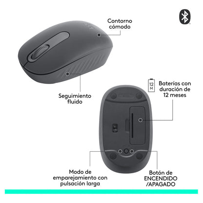 Mouse Inalámbrico Bluetooth Logitech M196, Grafito