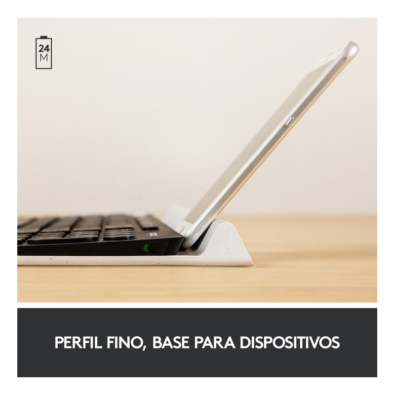 Teclado Inalámbrico Logitech K780 Multidispositivo + Mouse Ergonómico Vertical Logitech Lift Inalámbrico - Negro