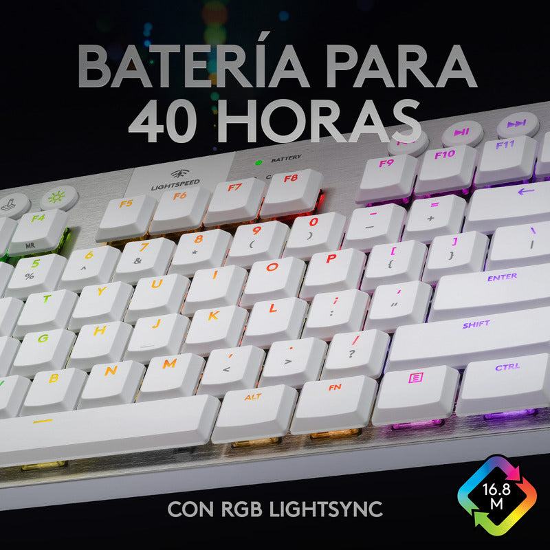 Teclado Gamer Logitech G915 Tkl, Mecánico Inalámbrico