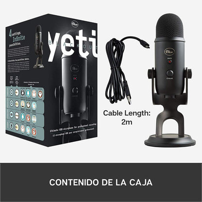 Micrófono Usb Profesional Blue Yeti, Grabación Streaming Blackout