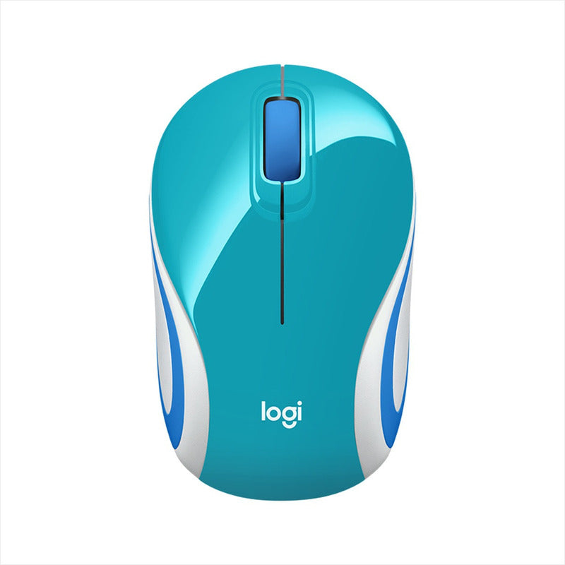 Mouse Inalámbrico Mini De Bolsillo Logitech M187, Verde Azul