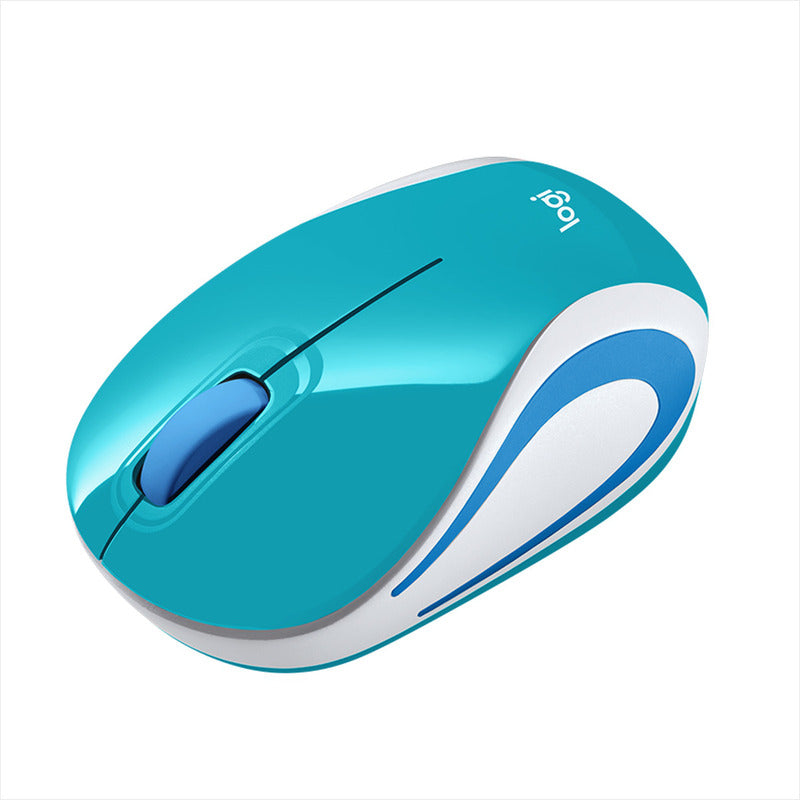 Mouse Inalámbrico Mini De Bolsillo Logitech M187, Verde Azul