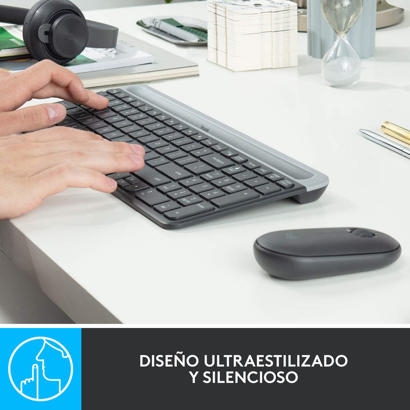 Combo Inalámbrico Slim Logitech Mk470, Teclado Y Mouse