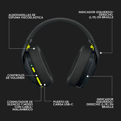 Diadema Gamer Logitech G435, Inalámbrica Bluetooth Pc, Ps5