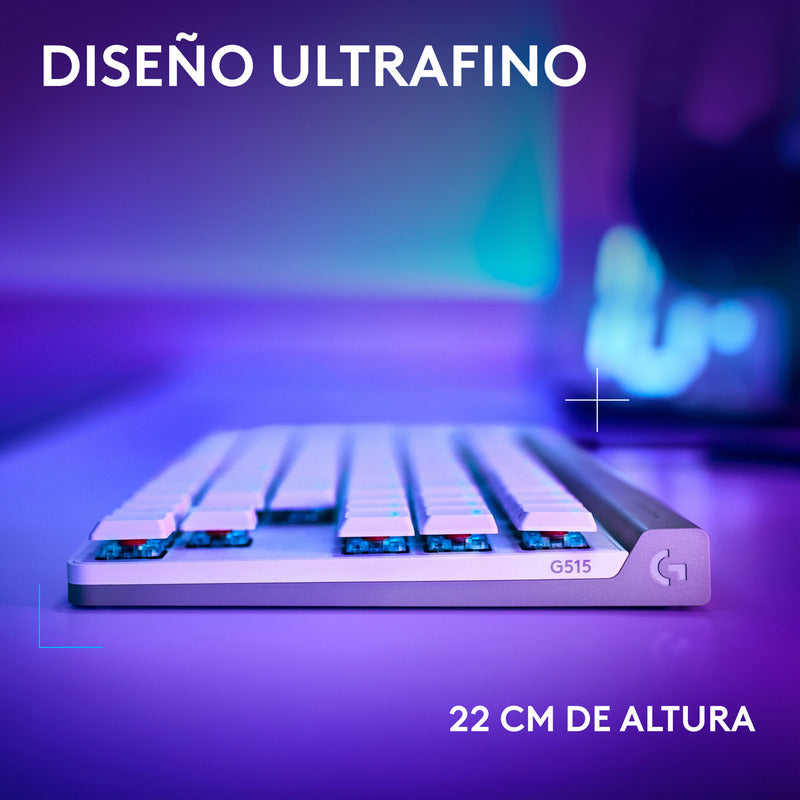 Teclado Gamer Mecánico Lightsync Rgb Logitech G515 Tkl, Blanco