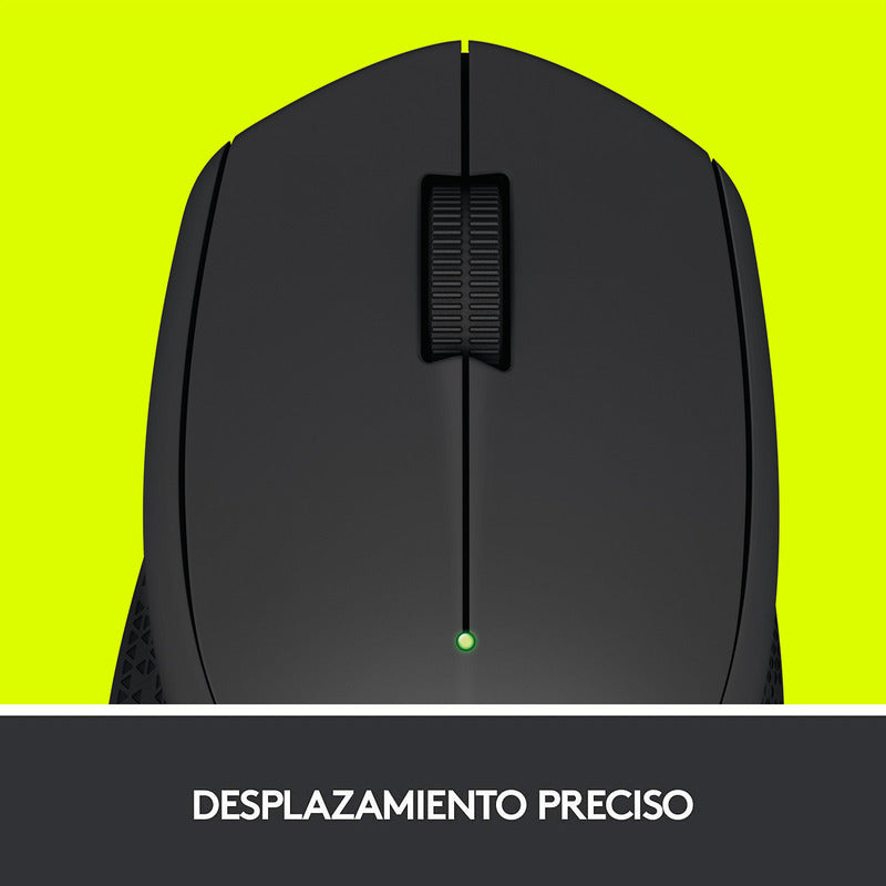 Mouse Inalámbrico Logitech M280, Cómodo Diseño Curvo, Negro