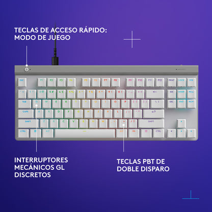 Teclado Gamer Mecánico Lightsync Rgb Logitech G515 Tkl, Blanco