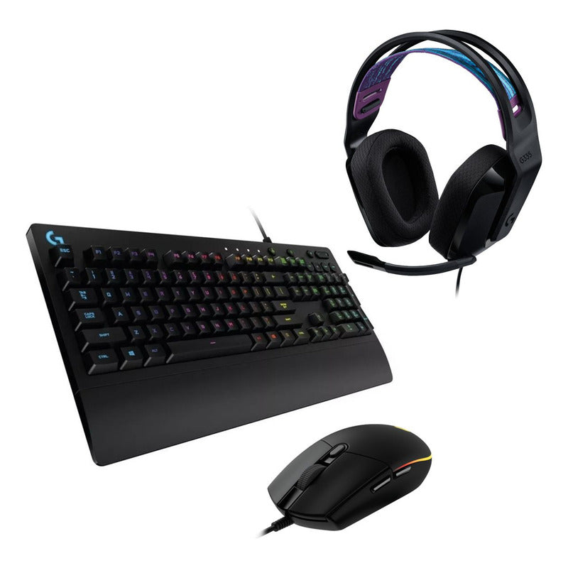 Combo Logitech G Teclado G213 + Mouse G203 + Diadema G335