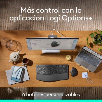 Mouse Trackball Avanzado Logitech MX Ergo S, Inalámbrico Bluetooth/Bolt