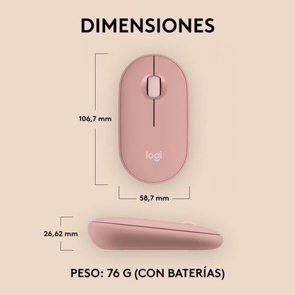 Mouse Logitech Pebble 2 M350s, Bluetooth Multidispositivo