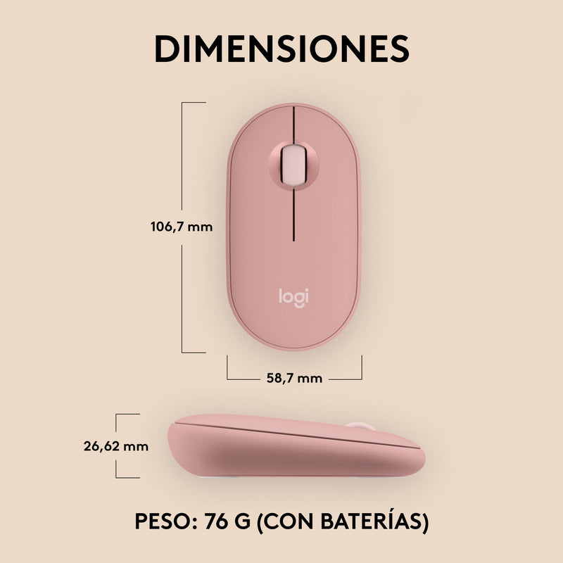 Mouse Logitech Pebble 2 M350s, Bluetooth Multidispositivo