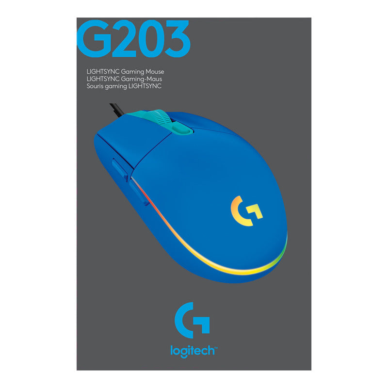 Mouse Gamer Rgb Logitech G203 Lightsync / 8000dpi - Azul