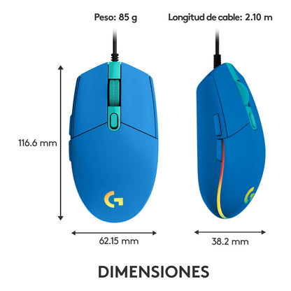 Mouse Gamer Rgb Logitech G203 Lightsync / 8000dpi - Azul