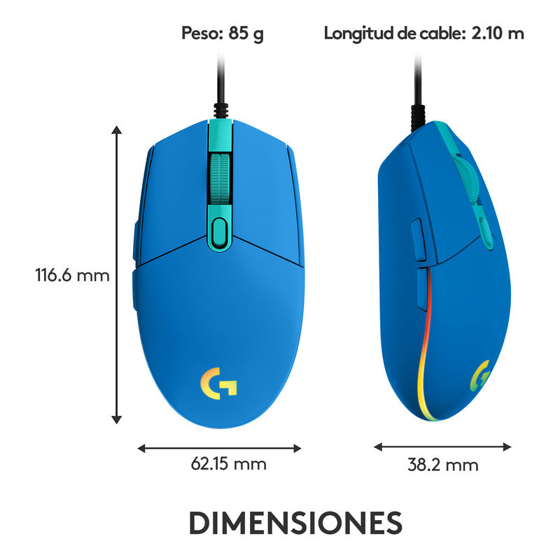 Mouse Gamer Rgb Logitech G203 Lightsync / 8000dpi - Azul