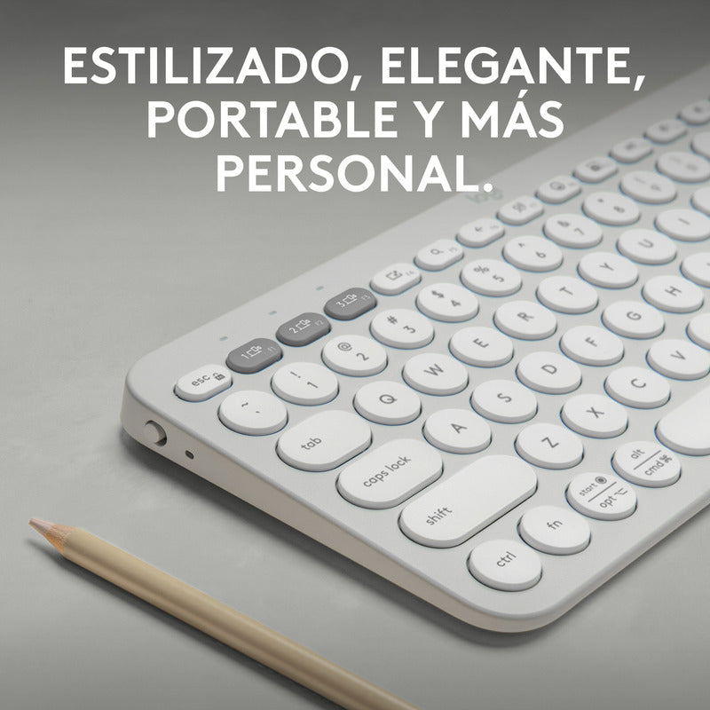 Combo Logitech Bluetooth: Teclado K380s + Mouse M196, Blanco