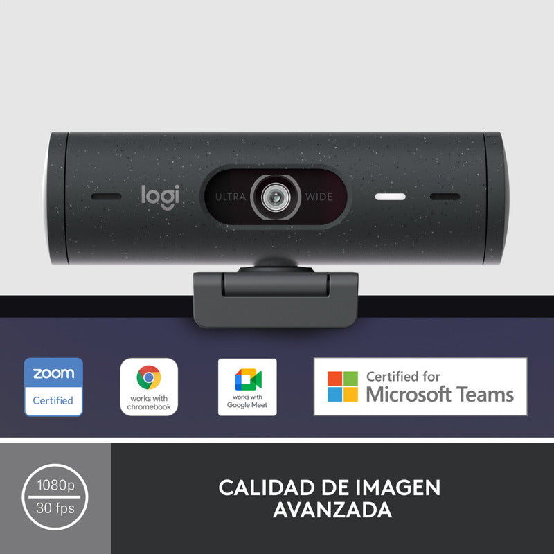 Webcam Full Hd 1080p, Rightlight 4, Logitech Brio 500 Negro