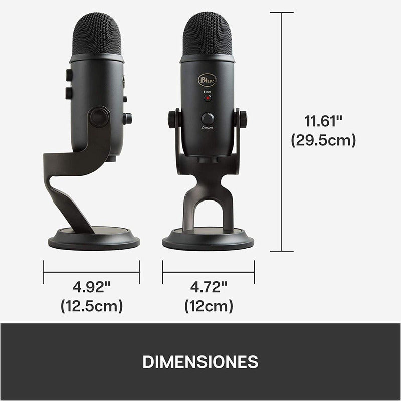 Micrófono Usb Profesional Blue Yeti, Grabación Streaming Blackout