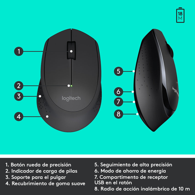 Combo Inalámbrico Logitech Mk345, Teclado Multimedia Y Mouse