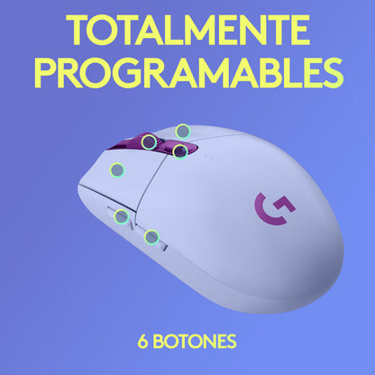 Mouse Gamer Inalámbrico Logitech G305, 12000dpi - Lila