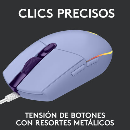 Combo Gamer Logitech Mouse G203 Lila + Pad Mouse G240