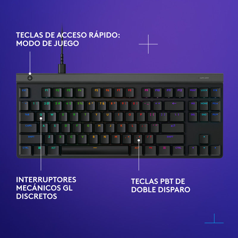 Teclado Gamer Mecánico Logitech G515 TKL de Perfil Bajo con RGB LIGHTSYNC - Negro + Mouse Pad Gamer Logitech G640 Tela Grande 400x460mm - Negro