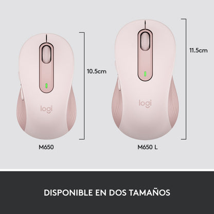 Mouse Inalámbrico Logitech Signature M650, Bluetooth Rosado