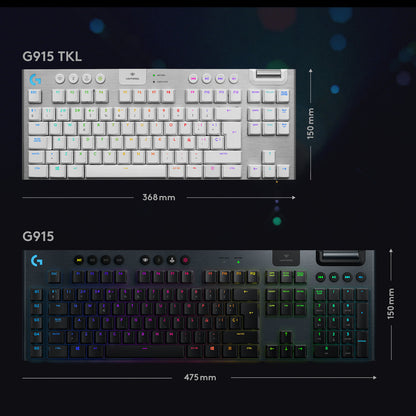 Teclado Gamer Logitech G915 Tkl, Mecánico Inalámbrico