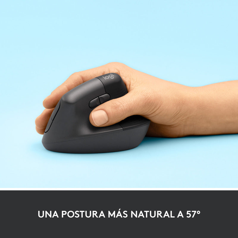 Mouse Ergonómico Logitech Lift Vertical  Avanzado, Grafito