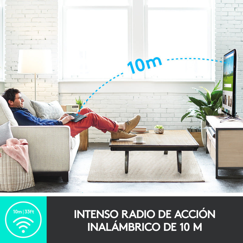 Teclado + Touch Logitech K400 Plus Inalámbrico Pc Android Tv