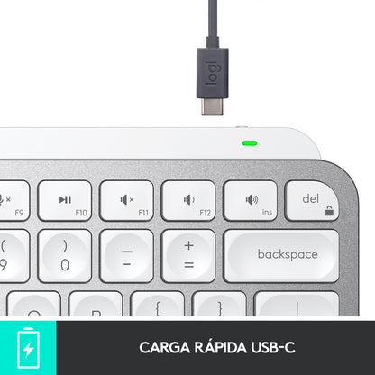Teclado Avanzado Recargable Logitech Mx Keys Mini Gris Pálido