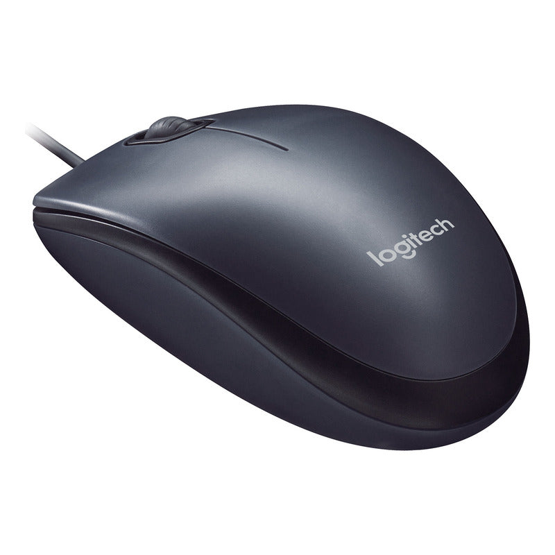 Mouse Usb Con Cable Logitech M90, Cómodo Diseño Ambidiestro