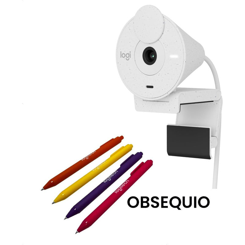 Webcam Logitech Brio 300 Full Hd 1080p Rightlight 2, Blanco