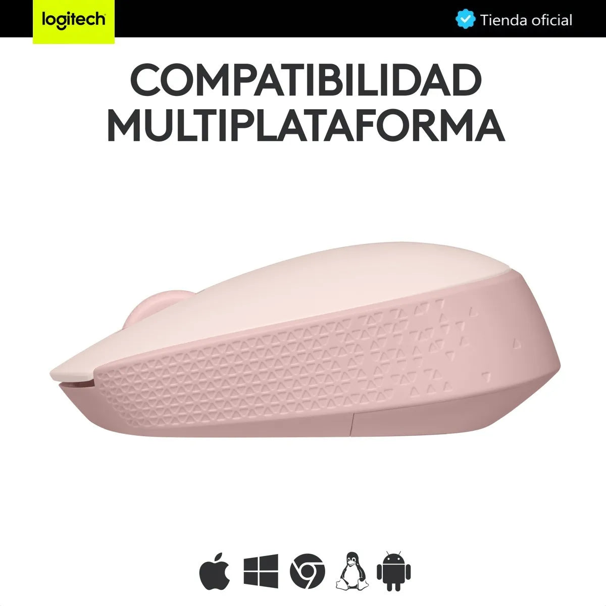 Mouse Inalámbrico Logitech M170 con Diseño Ambidiestro y Portátil, Rosa