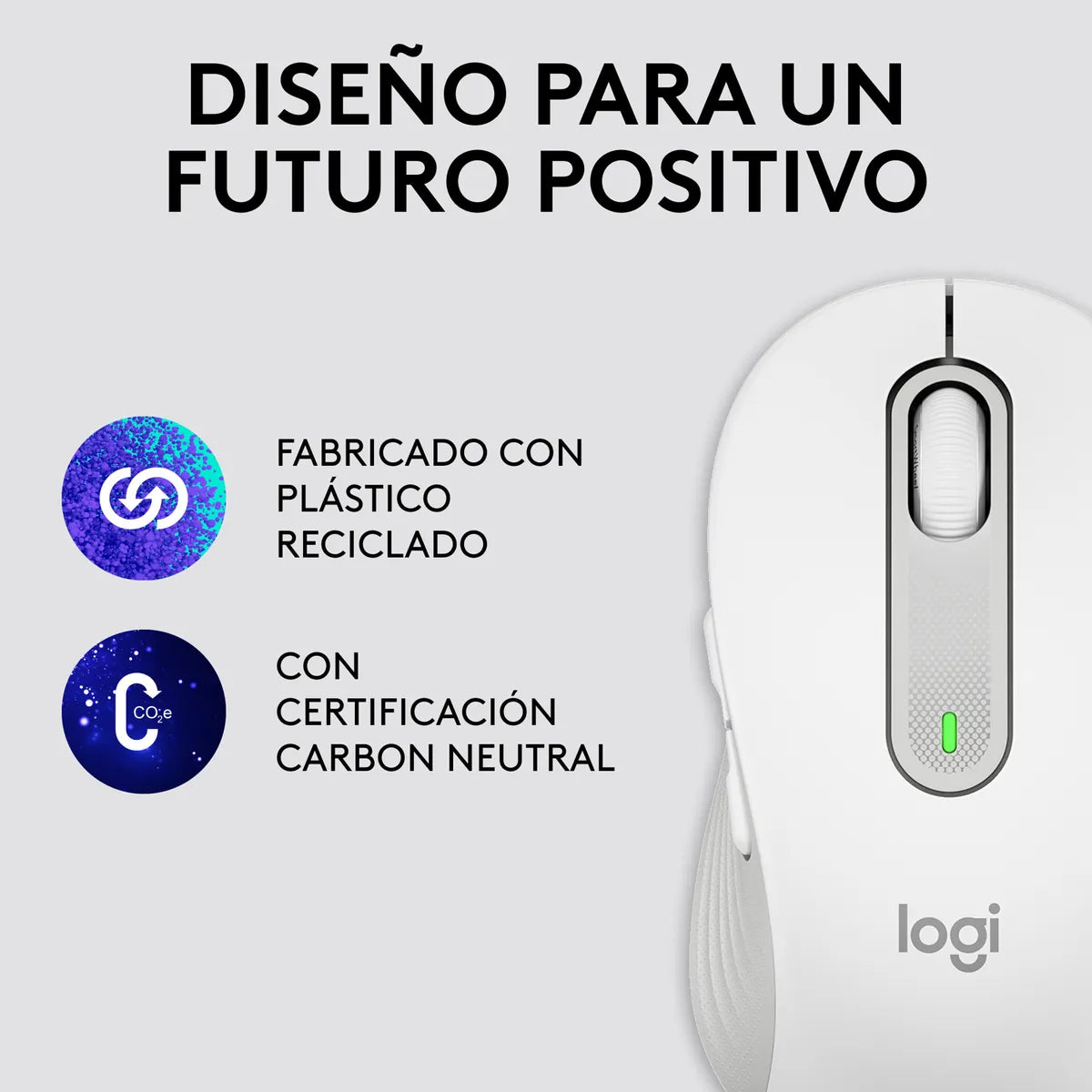 Mouse Inalámbrico BT/Bolt Logitech Signature M650 L con Scroll SmartWheel, Blanco