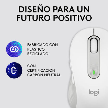 Mouse Inalámbrico BT/Bolt Logitech Signature M650 L con Scroll SmartWheel, Blanco